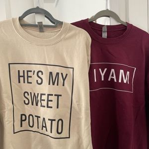 Sweet potato/ Yam Thanksgiving  Crewneck Sweatshirt set